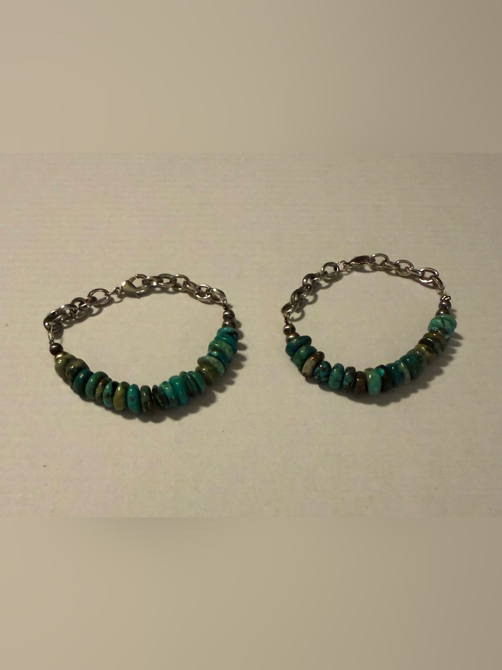 2 Turquoise Bead Chain Bracelet - Women Jewelry Bracelet